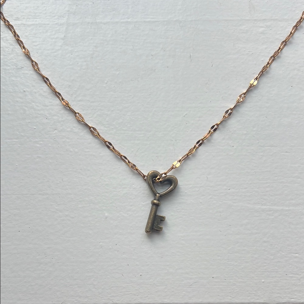 Gold Key Pendant Necklace